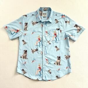 RSVLTS x Dare Mighty Things Men Blue The Roosevelts Sandlot Pug Wendy Shirt L